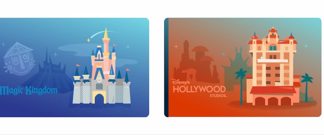 Imagem mostrando Ingressos digitais para os parques temáticos Magic Kingdom e Hollywood Studios de Walt Disney World Resort na Flórida